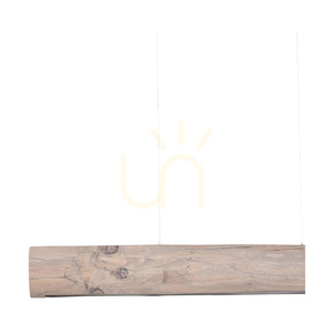 Lucas 1xLED 3000K 25,5 W taklampa – gråbehandlad furu/svart metall/genomskinlig PVC-sladd med beröringsdimmer, 90 cm small 3