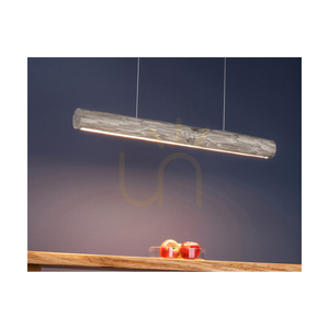 Lucas 1xLED 3000K 25,5 W taklampa – gråbehandlad furu/svart metall/genomskinlig PVC-sladd med beröringsdimmer, 90 cm small 4