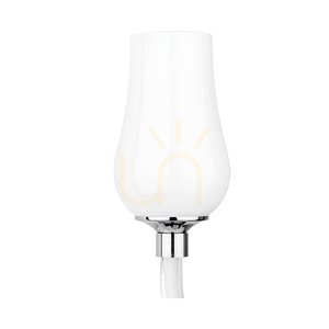 Lutecja vägglampa 1xE14 Max. 40 W, transparent krommetall/vit glasskärm, 18 cm small 1
