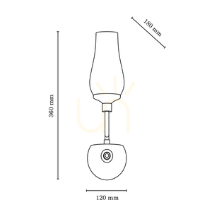 Lutecja vägglampa 1xE14 Max. 40 W, transparent krommetall/vit glasskärm, 18 cm small 2