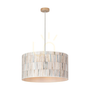 Luna taklampa, 1xE27, Max. 60 W, björk/genomskinlig PVC-sladd/flerfärgad lampskärm av tapet, Ø 50 cm small 1