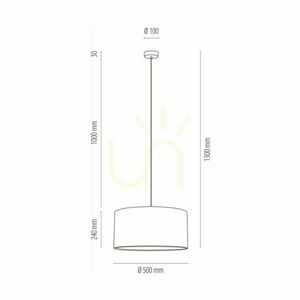 Luna taklampa, 1xE27, Max. 60 W, björk/genomskinlig PVC-sladd/flerfärgad lampskärm av tapet, Ø 50 cm small 2