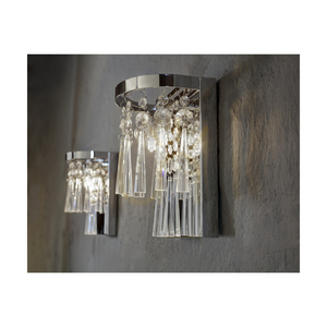 Luxoria vägglampa, inkluderar 2 G9-fattningar, max. 3 W, krommetall/genomskinliga kristaller, 16 cm small 2