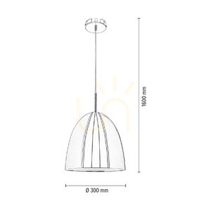 Mads taklampa, 1xE27, Max. 60 W, kromfärgad metall/genomskinlig PVC-kabel, Ø 30 cm small 4