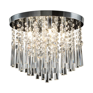Luxoria taklampa, inklusive 4 G9-fattningar, max. 3 W, krommetall/genomskinliga kristaller, Ø 35 cm small 1