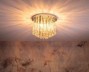 Luxoria taklampa, inklusive 4 G9-fattningar, max. 3 W, krommetall/genomskinliga kristaller, Ø 35 cm small 3