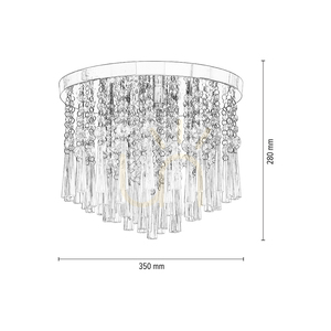 Luxoria taklampa, inklusive 4 G9-fattningar, max. 3 W, krommetall/genomskinliga kristaller, Ø 35 cm small 4