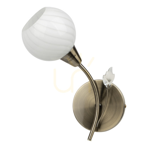 Kontrollera Marbella vägglampa 1xE14 Max. 40 W, metallpatina/vit, glasskärm 22 cm