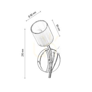 Marbella vägglampa 1xE14 Max. 9 W lampskärm i krommetall/silver, 22 cm small 2