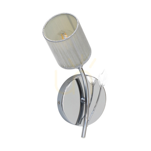 Kontrollera Marbella vägglampa 1xE14 Max. 9 W lampskärm i krommetall/silver, 22 cm