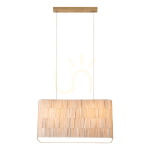 Malo taklampa 2xE27 Max. 40 W, oljad ek/genomskinlig PVC-sladd/flerfärgad lampskärm av tapet, 56 cm small 2
