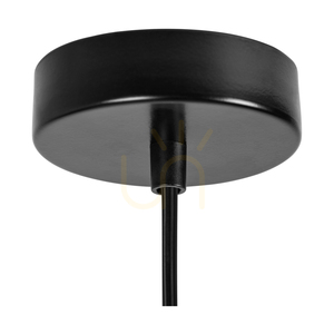Marinero taklampa, 1xE27, Max. 15 W LED, svart metall/svart flätad kabel/svart metallskärm med beige linne, Ø 40 cm small 4