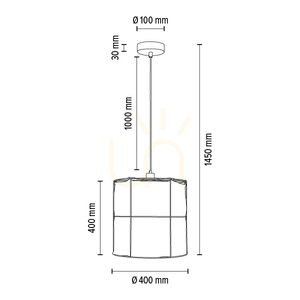 Marinero taklampa, 1xE27, Max. 15 W LED, svart metall/svart flätad kabel/svart metallskärm med beige linne, Ø 40 cm small 7