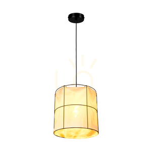 Marinero taklampa, 1xE27, Max. 15 W LED, svart metall/svart flätad kabel/svart metallskärm med vitt linne, Ø 40 cm small 3