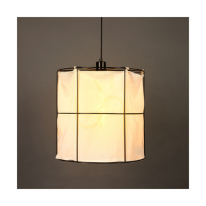 Marinero taklampa, 1xE27, Max. 15 W LED, svart metall/svart flätad kabel/svart metallskärm med vitt linne, Ø 40 cm small 4
