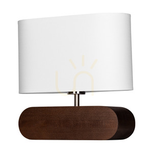 Marinna bordslampa, 1xE27, Max. 25 W, bok- och valnötsträ / genomskinlig PVC-sladd / vit lampskärm, 30 cm small 2