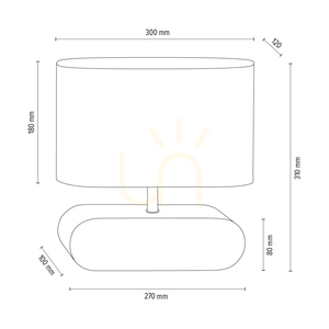 Marinna bordslampa, 1xE27, Max. 25 W, bok- och valnötsträ / genomskinlig PVC-sladd / vit lampskärm, 30 cm small 5