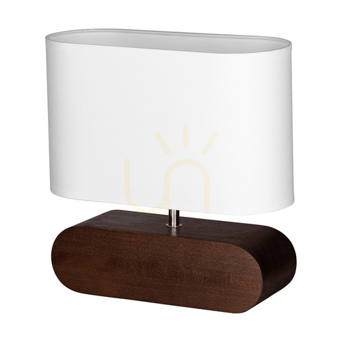 Kontrollera Marinna bordslampa, 1xE27, Max. 25 W, bok- och valnötsträ / genomskinlig PVC-sladd / vit lampskärm, 30 cm