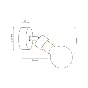 Marjolaine vägglampa 1xE27 Max. 25 W, oljad ek/svart metall, 13 cm small 2