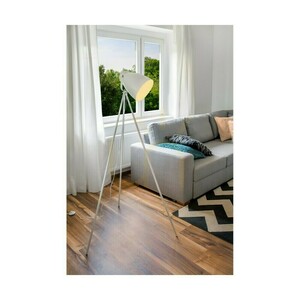 Marla golvlampa, 1xE27, Max. 60 W, vit metall/vit PVC-kabel, Ø 80 cm small 1