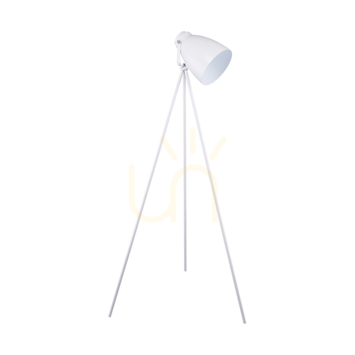 Kontrollera Marla golvlampa, 1xE27, Max. 60 W, vit metall/vit PVC-kabel, Ø 80 cm