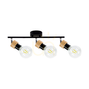 Marjolaine taklampa, 3xE27, Max. 25 W, oljad ek/svart metall, 49 cm small 0