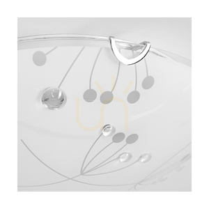 Taklampa Maryland, inkluderar 1 st LED-lampa 2700K 13 W, kromad metall/vit glasskärm, Ø30 cm small 2