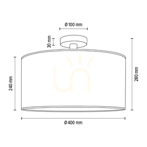 Mateo taklampa, 1xE27, Max. 60 W, svart metall/beige lampskärm med tapet, Ø 40 cm small 3