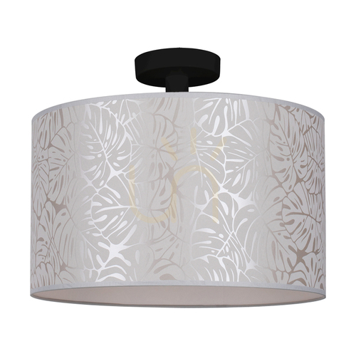 Kontrollera Mateo taklampa, 1xE27, Max. 60 W, svart metall/beige lampskärm med tapet, Ø 40 cm