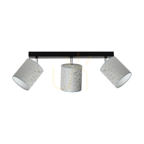 Kontrollera Mateo taklampa, 3xE27, Max. 25 W, svart metall/krommetall/beige, lampskärm av tapet, 67 cm