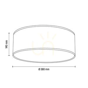 Mateo taklampa, 3xE27, Max. 25 W, vit metall/beige, lampskärm av tapet, Ø 38 cm small 3