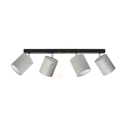 Kontrollera Mateo taklampa, 4xE27, Max. 25 W, svart metall/krommetall/beige, 90 cm lampskärm i tapet