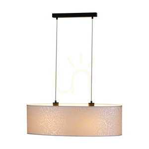 Mateo taklampa, 2xE27, Max. 40 W, svart metall/genomskinlig PVC-sladd/beige lampskärm av tapet, 80 cm small 3