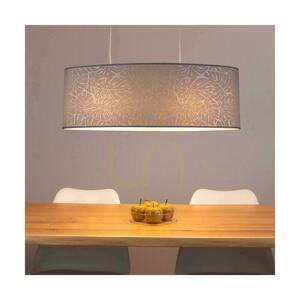 Mateo taklampa, 2xE27, Max. 40 W, svart metall/genomskinlig PVC-sladd/beige lampskärm av tapet, 80 cm small 5