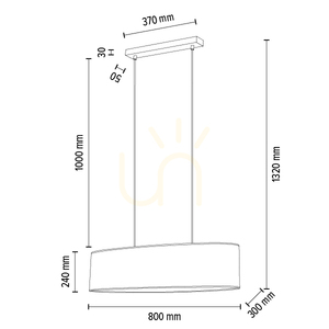 Mateo taklampa, 2xE27, Max. 40 W, svart metall/genomskinlig PVC-sladd/beige lampskärm av tapet, 80 cm small 6
