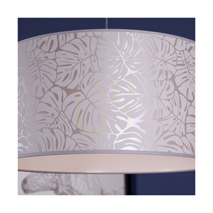 Mateo taklampa, 1xE27, Max. 60 W, svart metall/genomskinlig PVC-sladd/beige lampskärm av tapet, Ø 50 cm small 2