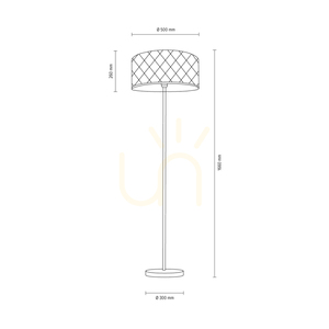 Maxima golvlampa, 1xE27, Max. 60 W, krommetall / genomskinlig PVC-sladd / svart lampskärm, Ø 50 cm small 4