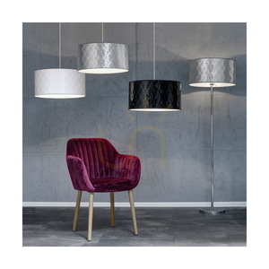 Maxima taklampa, 1xE27, Max. 60 W, krommetall / genomskinlig PVC-sladd / silverfärgad lampskärm, Ø 50 cm small 1