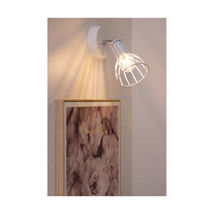 Megan vägglampa 1xE14 Max. 40 W vit metall 18 cm small 3