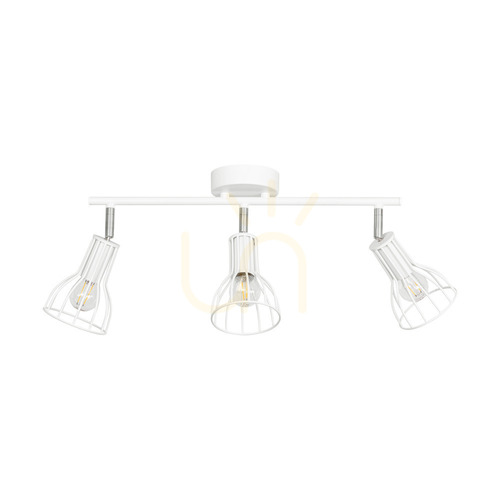 Kontrollera Megan taklampa, 3xE14, Max. 40 W, vit metall, 47,5 cm