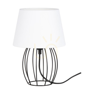 Merano bordslampa, 1xE27, Max. 25 W, svart metall/svart PVC-sladd/vit lampskärm, Ø 20 cm small 0