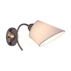 Mette vägglampa 1xE27 Max. 40 W lampskärm i satinmetall/vit, 30 cm small 1
