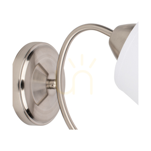 Mette vägglampa 1xE27 Max. 40 W lampskärm i satinmetall/vit, 30 cm small 2