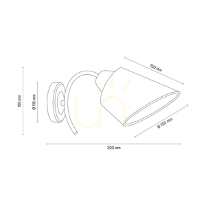 Mette vägglampa 1xE27 Max. 40 W lampskärm i satinmetall/vit, 30 cm small 4
