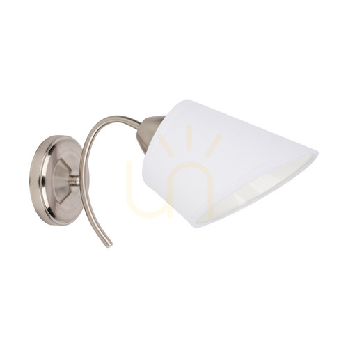 Kontrollera Mette vägglampa 1xE27 Max. 40 W lampskärm i satinmetall/vit, 30 cm