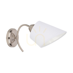 Mette vägglampa 1xE27 Max. 40 W lampskärm i satinmetall/vit, 30 cm small 0