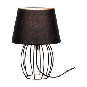 Merano bordslampa, 1xE27, Max. 25 W, svart metall/svart PVC-sladd/svart lampskärm, Ø 20 cm small 1