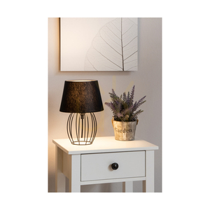 Merano bordslampa, 1xE27, Max. 25 W, svart metall/svart PVC-sladd/svart lampskärm, Ø 20 cm small 2