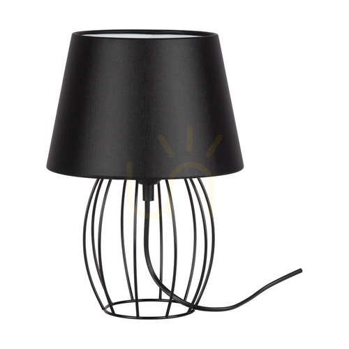 Kontrollera Merano bordslampa, 1xE27, Max. 25 W, svart metall/svart PVC-sladd/svart lampskärm, Ø 20 cm