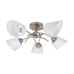 Mette taklampa, 5xE27, Max. 40 W, satinmetall/vit, lampskärm Ø 70 cm small 0
